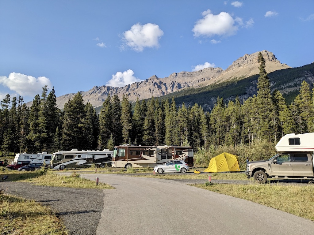 campsites 12 through 16 at Silverhorn Creek Campground Banff National Park