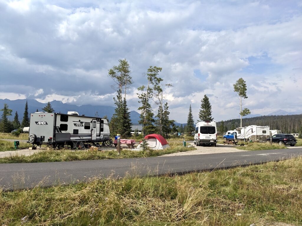 Whistlers Campground RV loop Canadian Rockies camping