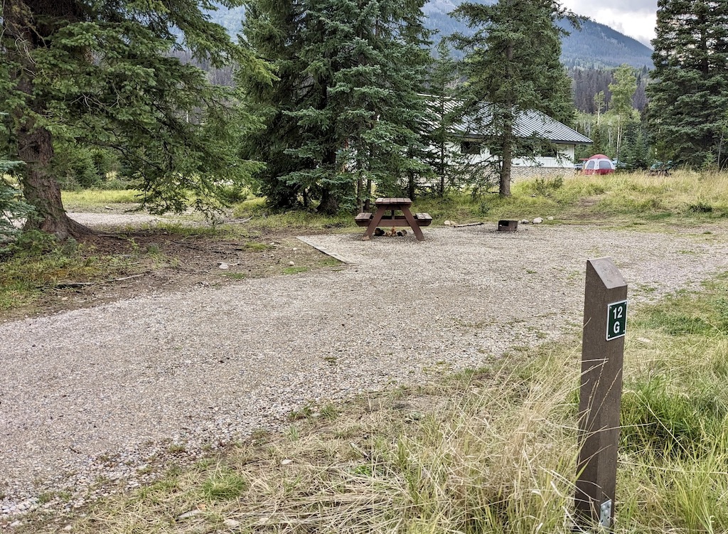 campsite #12G Whistlers Campground Canadian Rockies