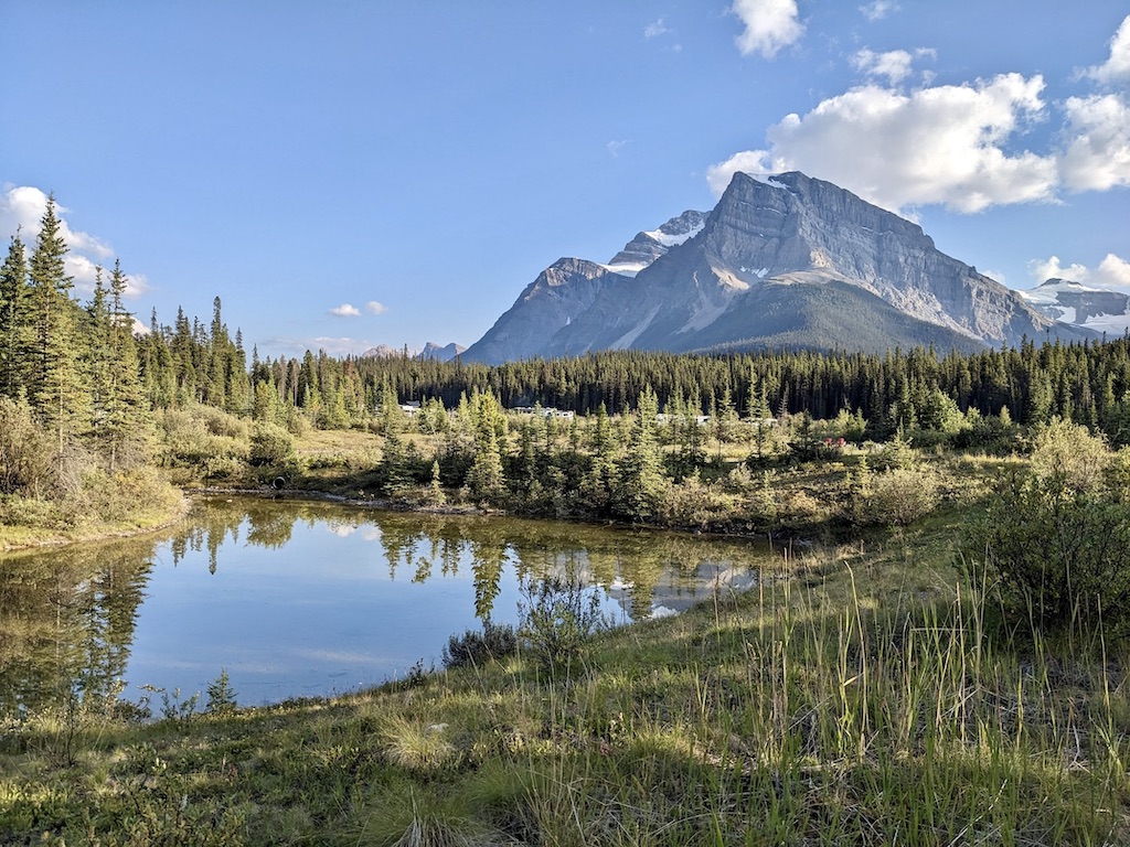 Silverhorn Creek Campground Rocky Mountain views Canada