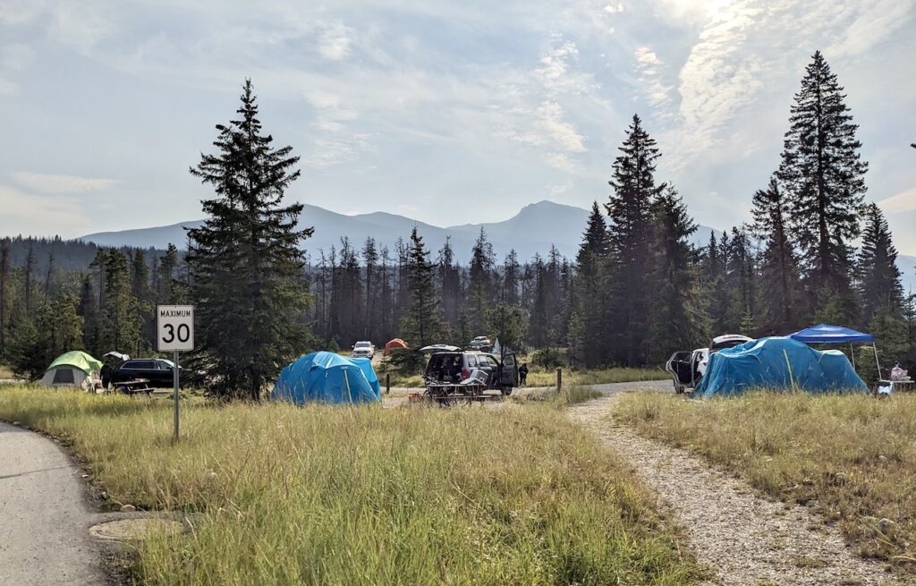 Whistlers Campground loop 8 tent campsites Canadian Rockies