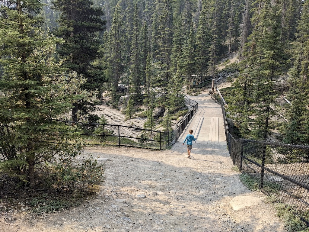 bridge crossing Mistaya Canyon Banff National Park