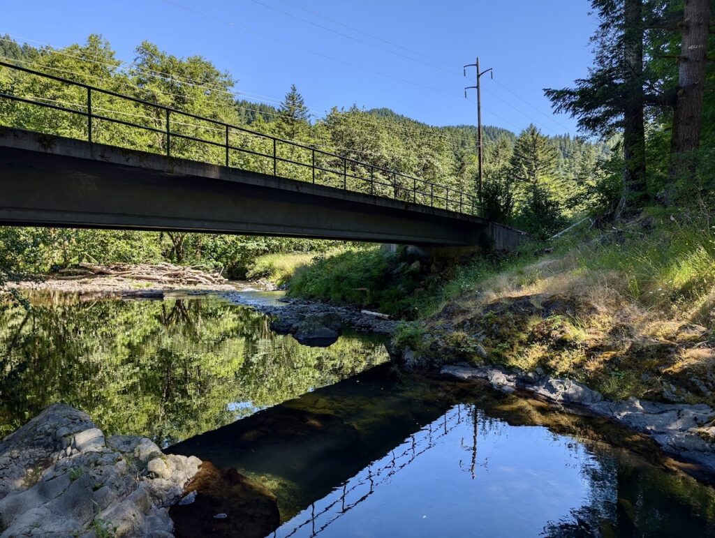 Cedar Creek Bridge Wilson Falls trail Oregon 